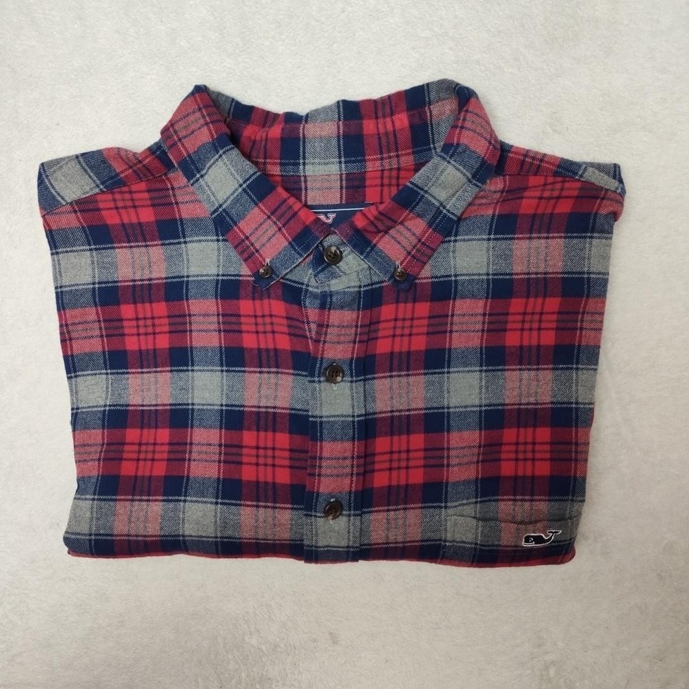 Vineyard Vines Shirt Mens 2XB Big Red Plaid Classic Tucker‎ Button Up Flannel